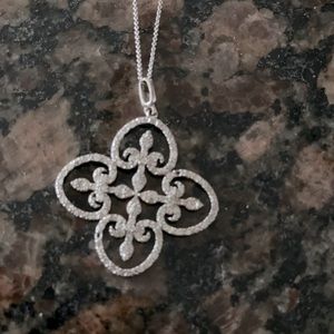 Sterling silver clove, unique cross necklace